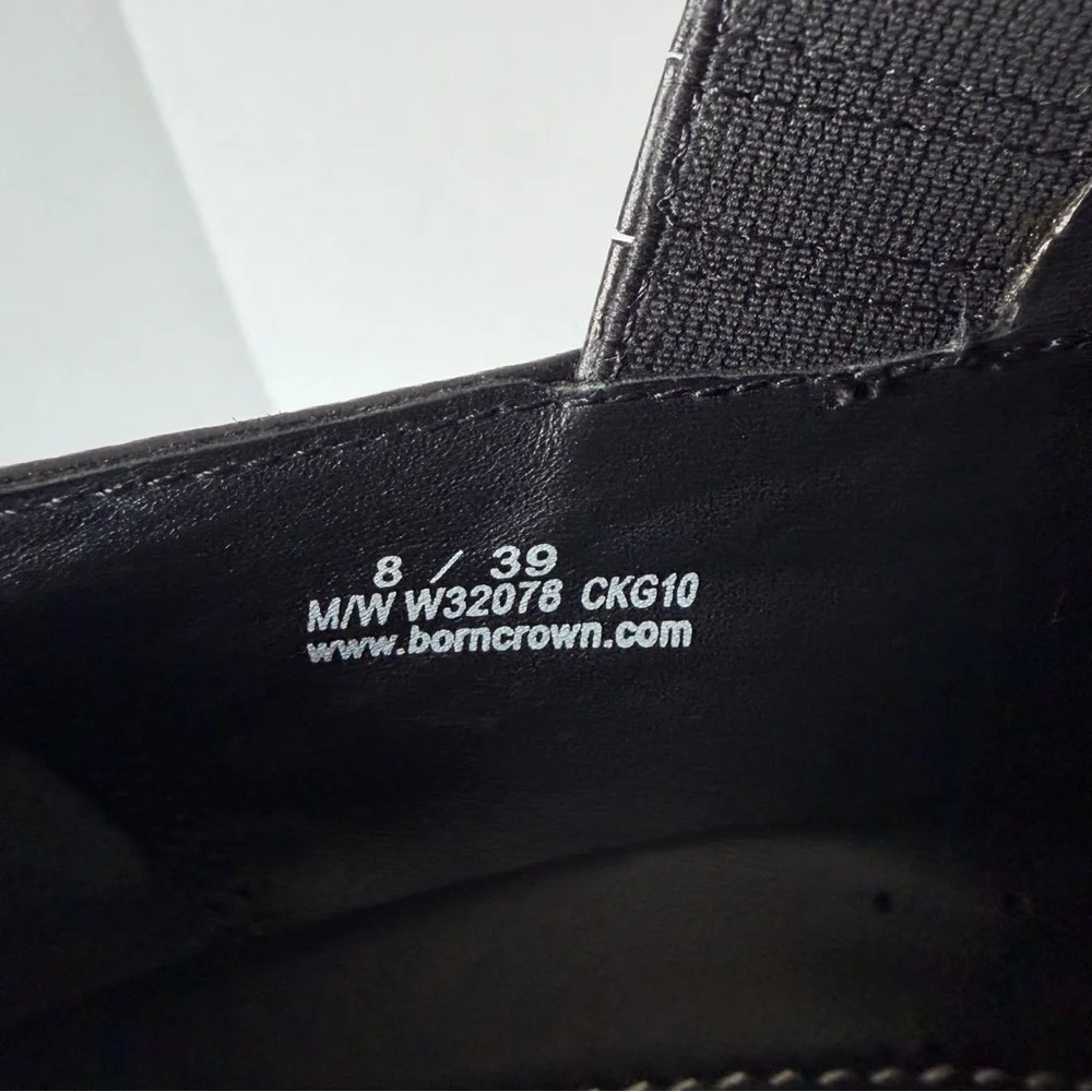 Born Crown Black Leather 3‎ Inch Heels Granny Witchy Academia Women’s 8